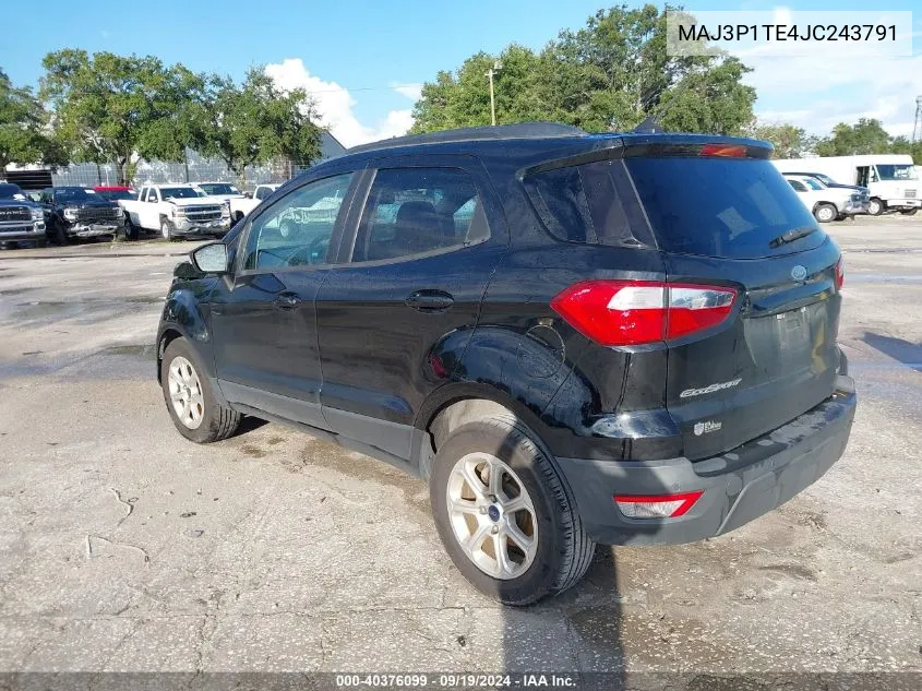 2018 Ford Ecosport Se VIN: MAJ3P1TE4JC243791 Lot: 40376099