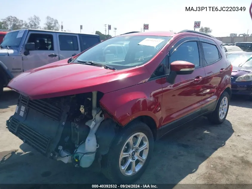 2018 Ford Ecosport Se VIN: MAJ3P1TE6JC220349 Lot: 40392532