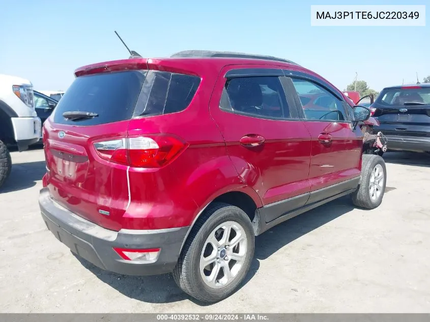 2018 Ford Ecosport Se VIN: MAJ3P1TE6JC220349 Lot: 40392532