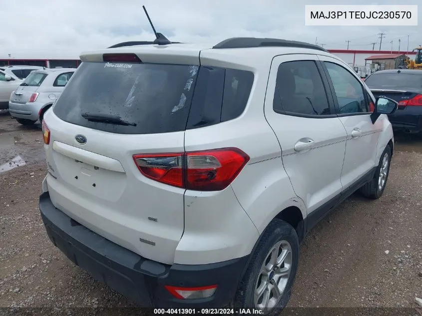 2018 Ford Ecosport Se VIN: MAJ3P1TE0JC230570 Lot: 40413901