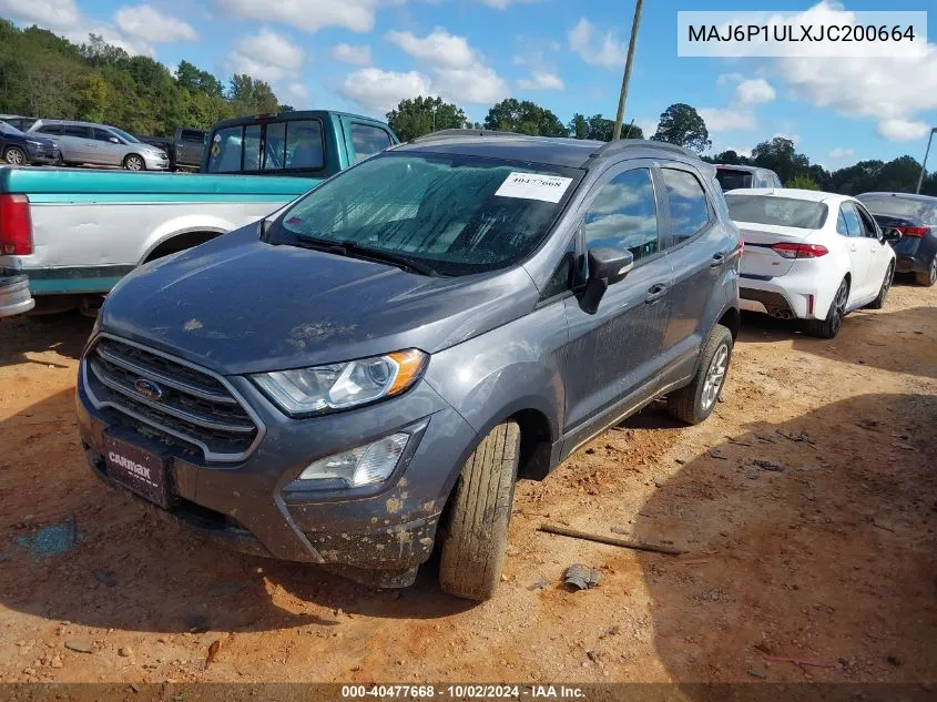 2018 Ford Ecosport Se VIN: MAJ6P1ULXJC200664 Lot: 40477668