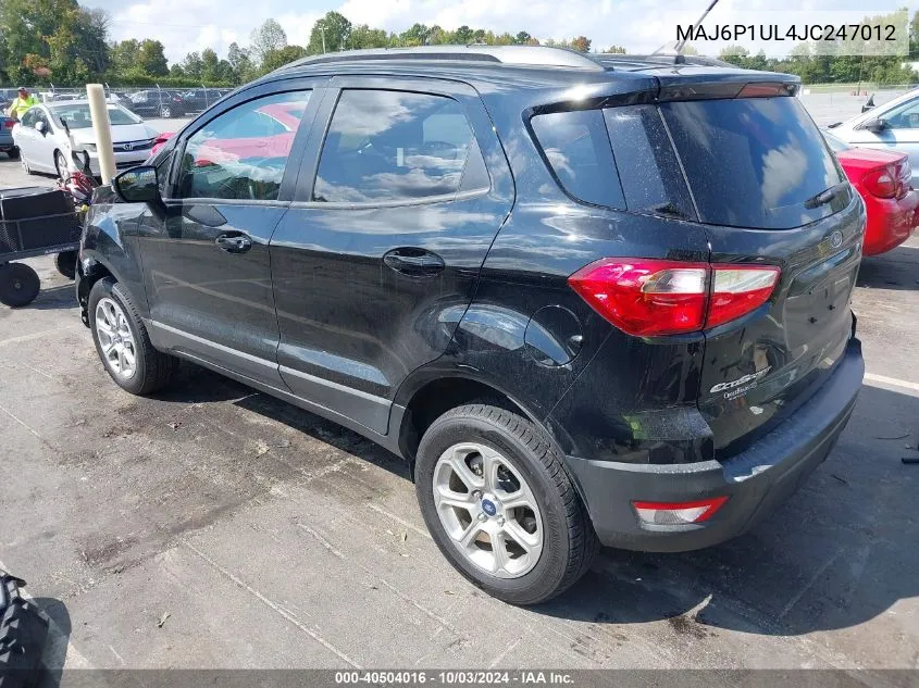 2018 Ford Ecosport Se VIN: MAJ6P1UL4JC247012 Lot: 40504016