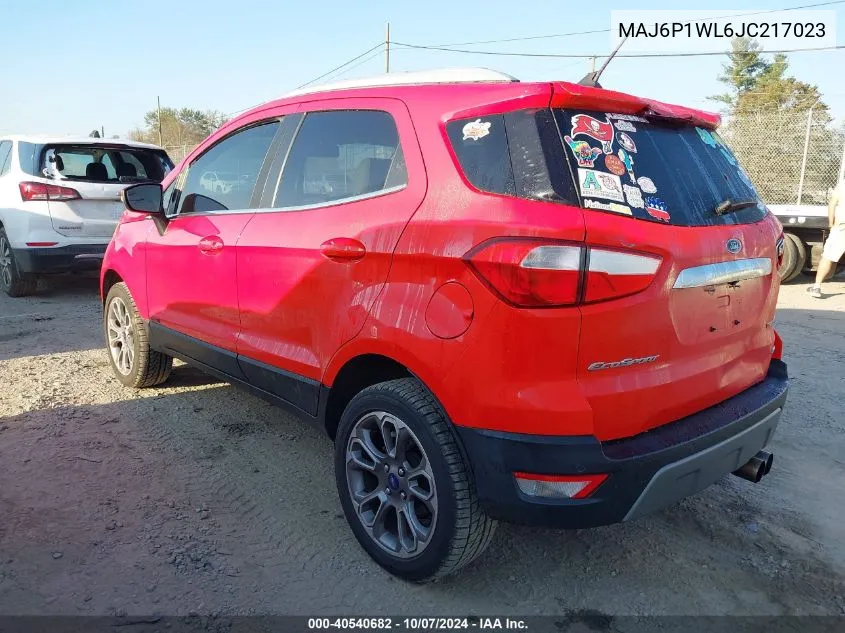 2018 Ford Ecosport Titanium VIN: MAJ6P1WL6JC217023 Lot: 40540682