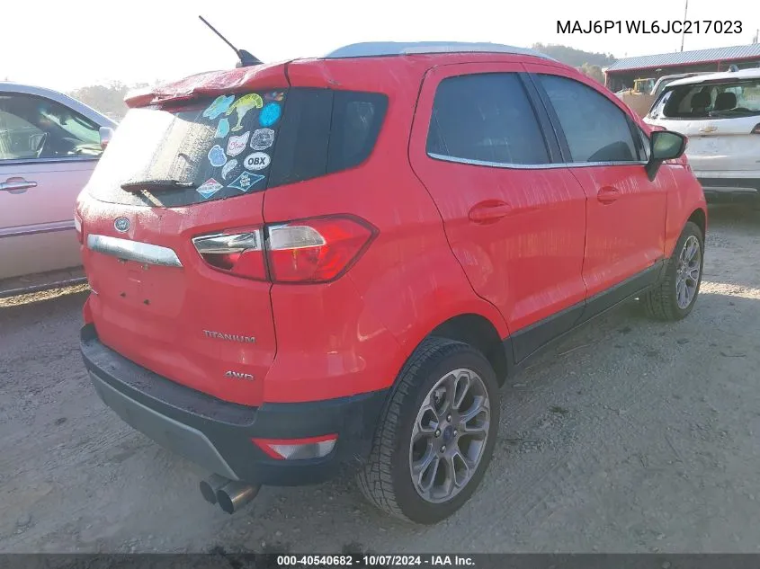 2018 Ford Ecosport Titanium VIN: MAJ6P1WL6JC217023 Lot: 40540682