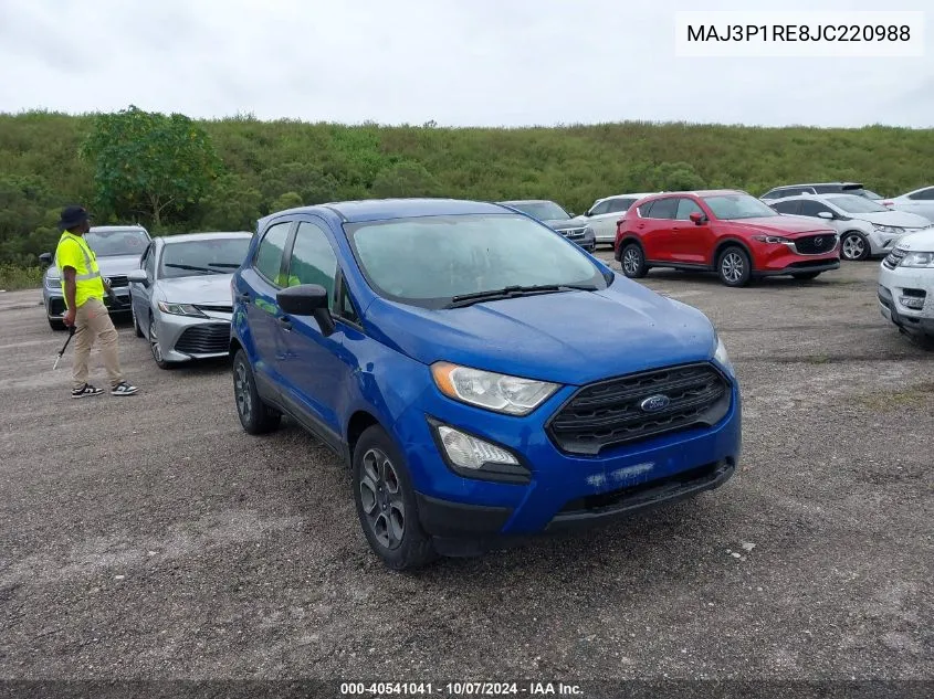 2018 Ford Ecosport S VIN: MAJ3P1RE8JC220988 Lot: 40541041