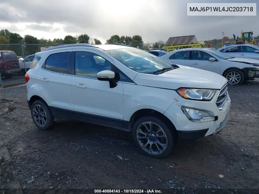 2018 Ford Ecosport Titanium VIN: MAJ6P1WL4JC203718 Lot: 40584143