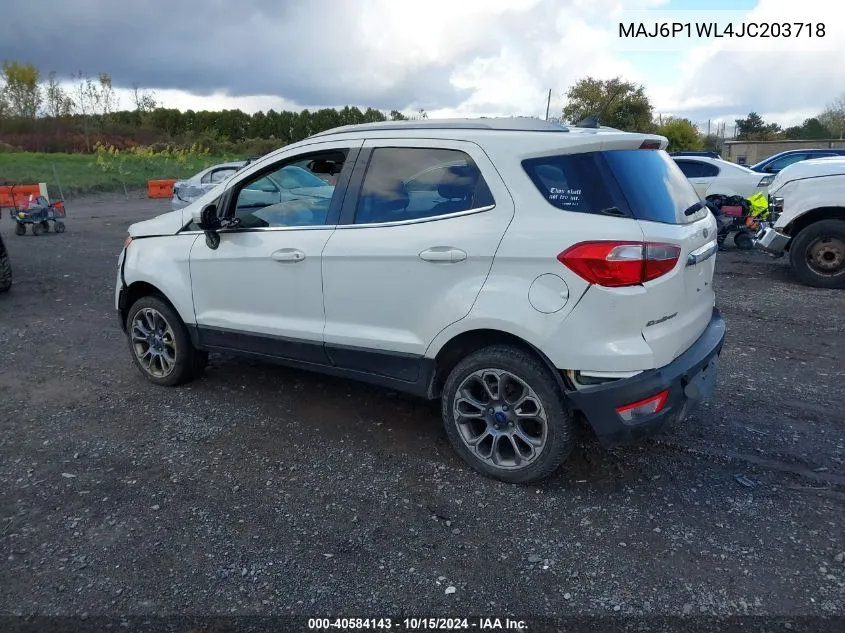 2018 Ford Ecosport Titanium VIN: MAJ6P1WL4JC203718 Lot: 40584143