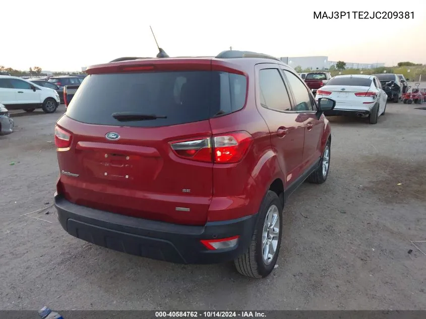 2018 Ford Ecosport Se VIN: MAJ3P1TE2JC209381 Lot: 40584762