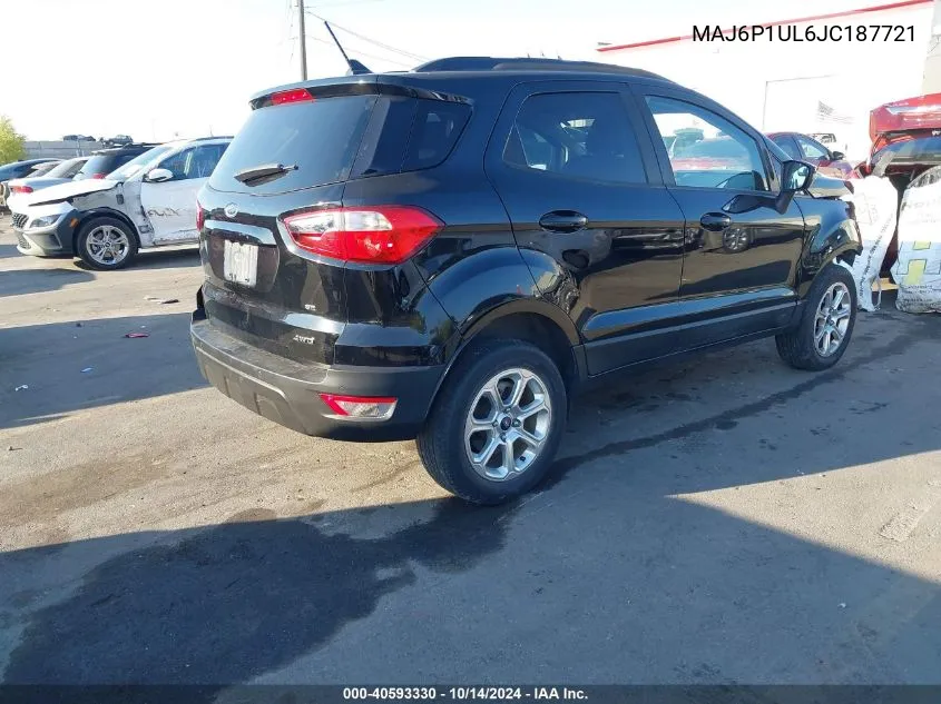 2018 Ford Ecosport Se VIN: MAJ6P1UL6JC187721 Lot: 40593330