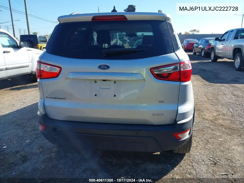 2018 Ford Ecosport Se VIN: MAJ6P1ULXJC222728 Lot: 40611300