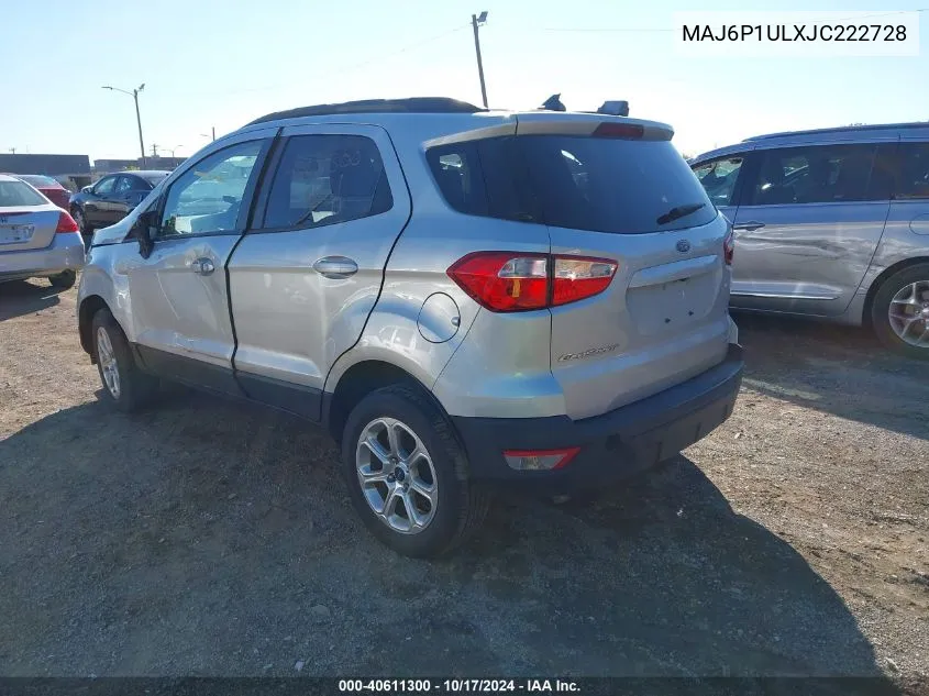 2018 Ford Ecosport Se VIN: MAJ6P1ULXJC222728 Lot: 40611300