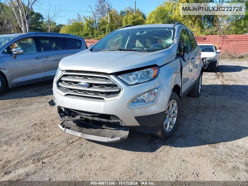 2018 Ford Ecosport Se VIN: MAJ6P1ULXJC222728 Lot: 40611300