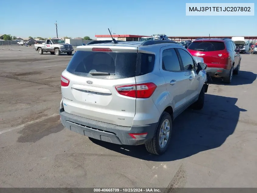 2018 Ford Ecosport Se VIN: MAJ3P1TE1JC207802 Lot: 40665709