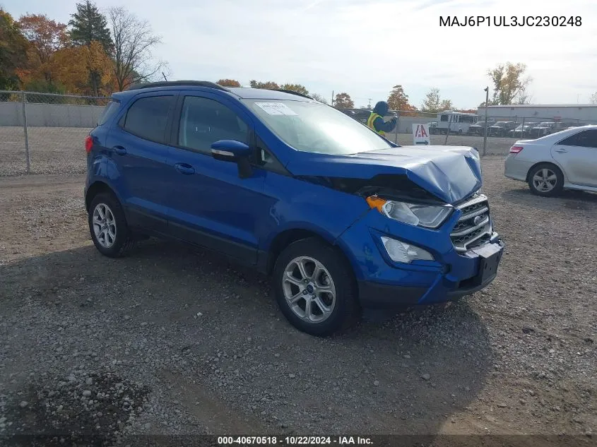 2018 Ford Ecosport Se VIN: MAJ6P1UL3JC230248 Lot: 40670518