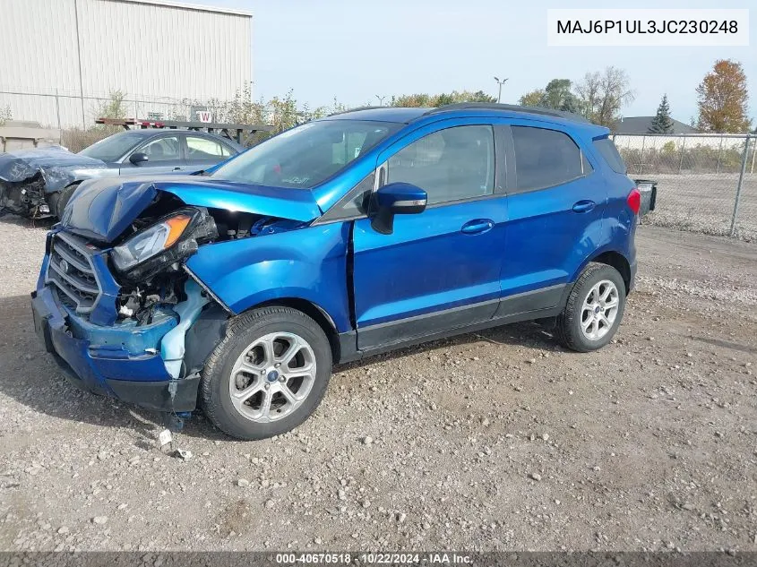 2018 Ford Ecosport Se VIN: MAJ6P1UL3JC230248 Lot: 40670518