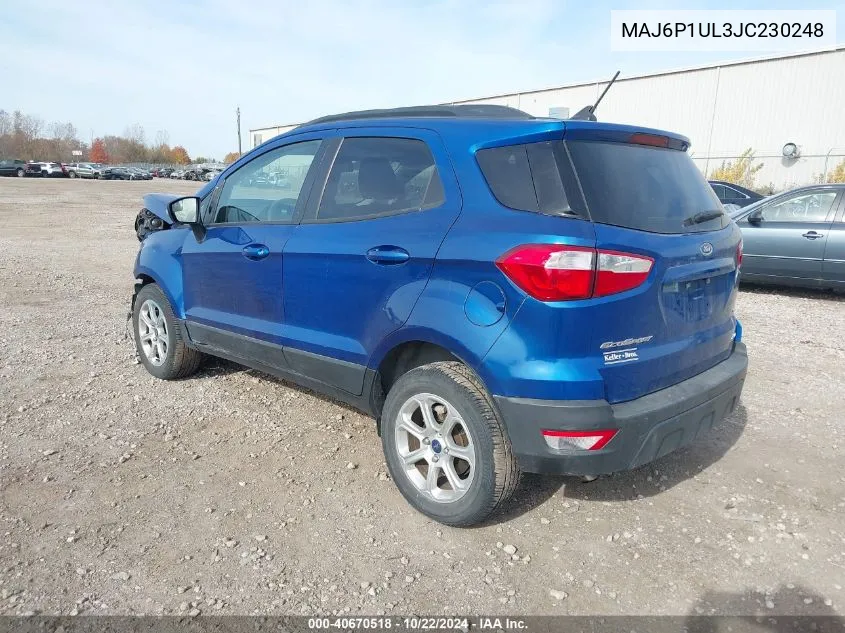 2018 Ford Ecosport Se VIN: MAJ6P1UL3JC230248 Lot: 40670518