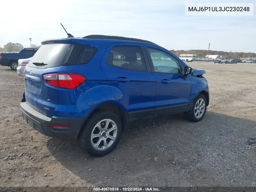 2018 Ford Ecosport Se VIN: MAJ6P1UL3JC230248 Lot: 40670518