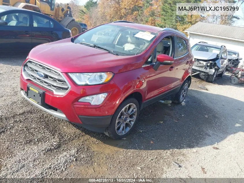 2018 Ford Ecosport Titanium VIN: MAJ6P1WLXJC195799 Lot: 40725113