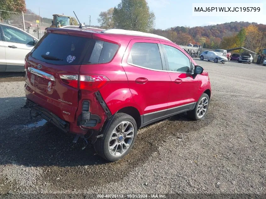 2018 Ford Ecosport Titanium VIN: MAJ6P1WLXJC195799 Lot: 40725113