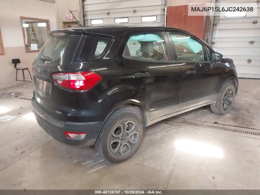 2018 Ford Ecosport S VIN: MAJ6P1SL6JC242638 Lot: 40728787