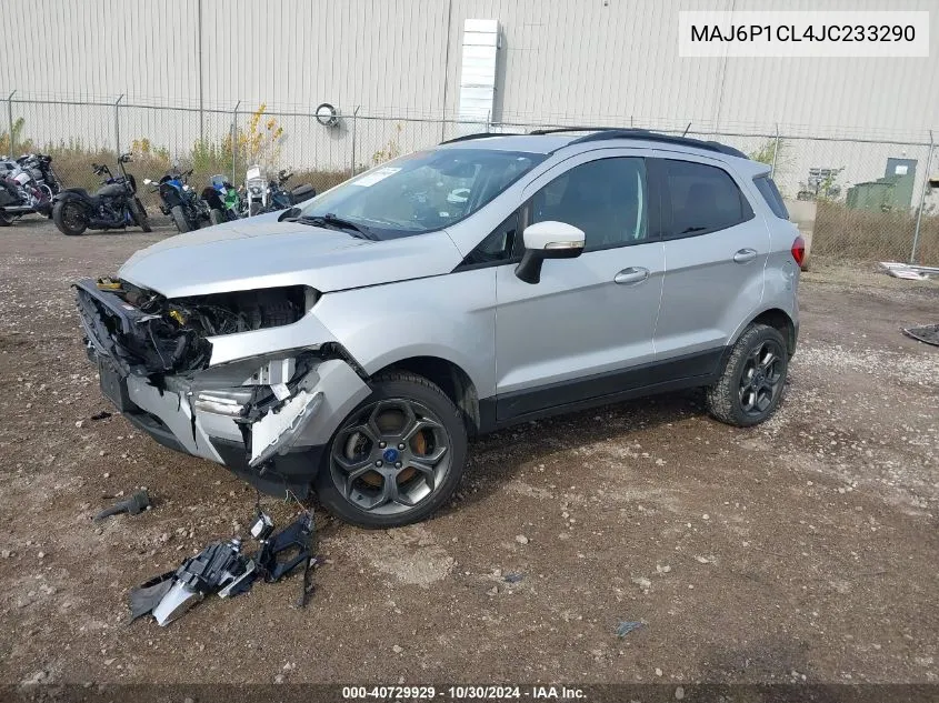 2018 Ford Ecosport Ses VIN: MAJ6P1CL4JC233290 Lot: 40729929