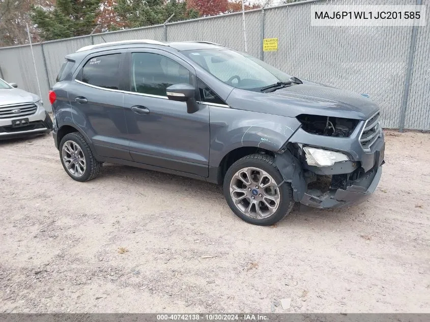 2018 Ford Ecosport Titanium VIN: MAJ6P1WL1JC201585 Lot: 40742138