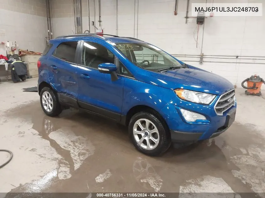 2018 Ford Ecosport Se VIN: MAJ6P1UL3JC248703 Lot: 40756331