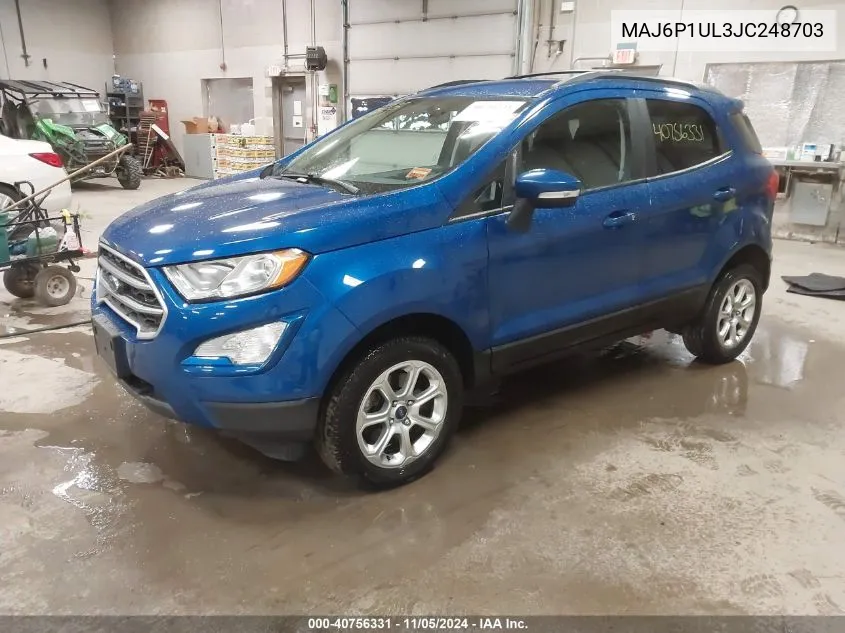 2018 Ford Ecosport Se VIN: MAJ6P1UL3JC248703 Lot: 40756331