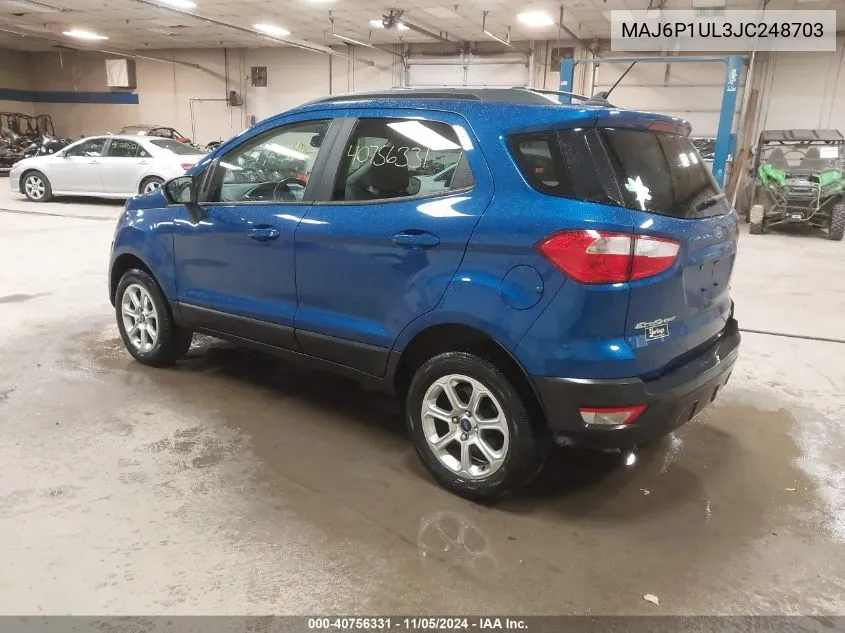 2018 Ford Ecosport Se VIN: MAJ6P1UL3JC248703 Lot: 40756331