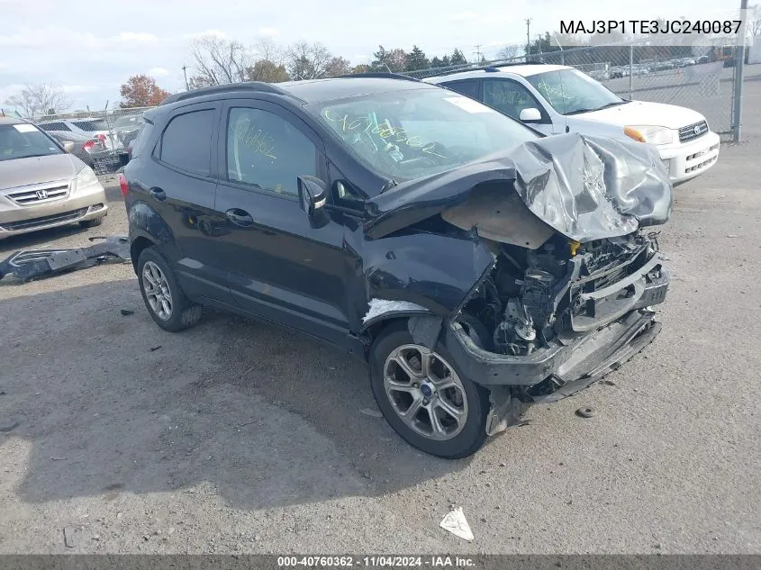 2018 Ford Ecosport Se VIN: MAJ3P1TE3JC240087 Lot: 40760362