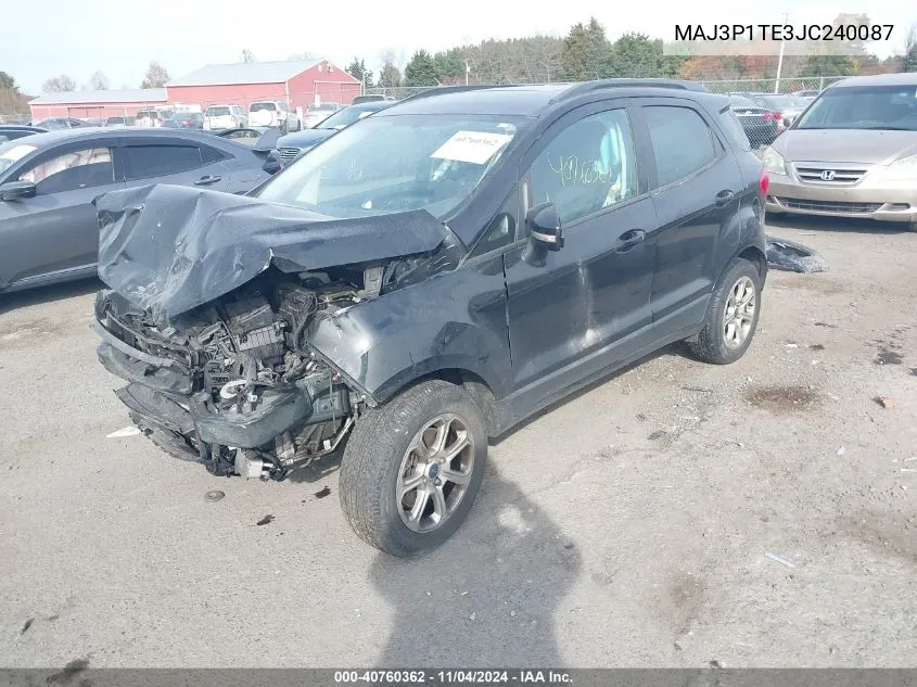 2018 Ford Ecosport Se VIN: MAJ3P1TE3JC240087 Lot: 40760362