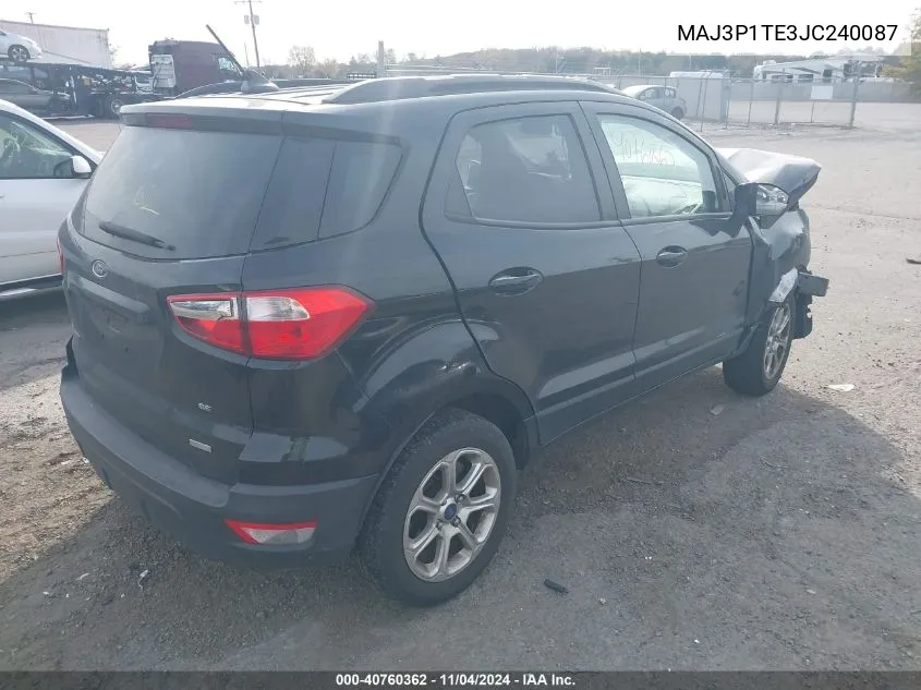 2018 Ford Ecosport Se VIN: MAJ3P1TE3JC240087 Lot: 40760362