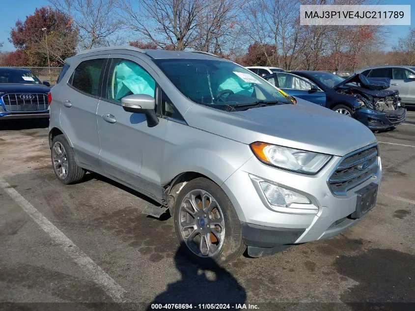 2018 Ford Ecosport Titanium VIN: MAJ3P1VE4JC211789 Lot: 40768694