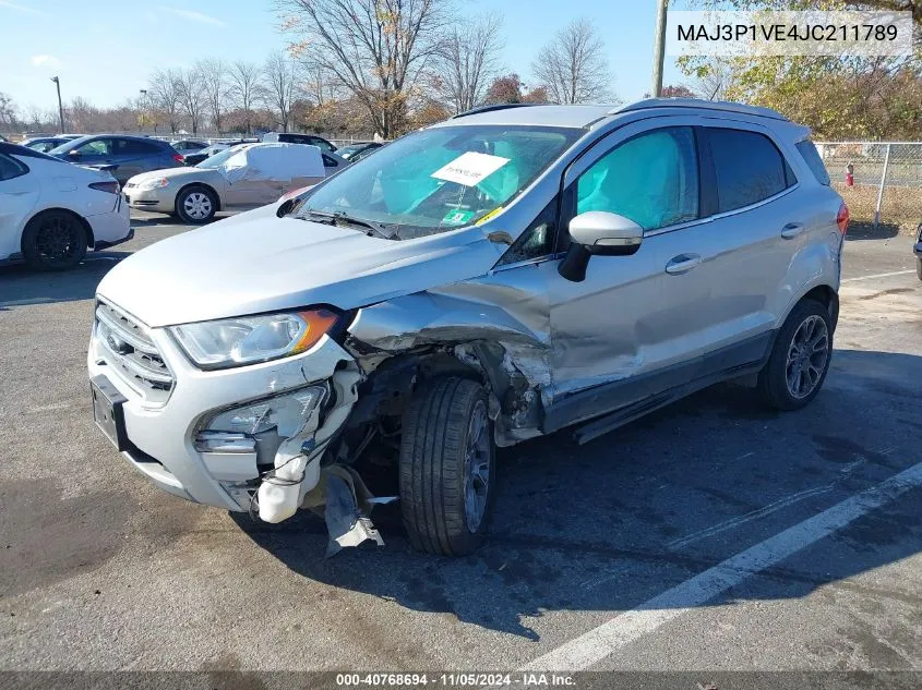 2018 Ford Ecosport Titanium VIN: MAJ3P1VE4JC211789 Lot: 40768694