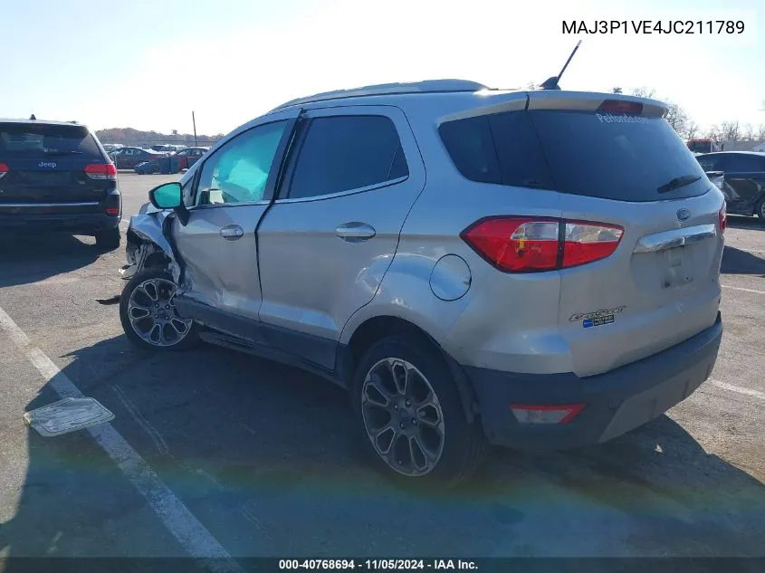 2018 Ford Ecosport Titanium VIN: MAJ3P1VE4JC211789 Lot: 40768694