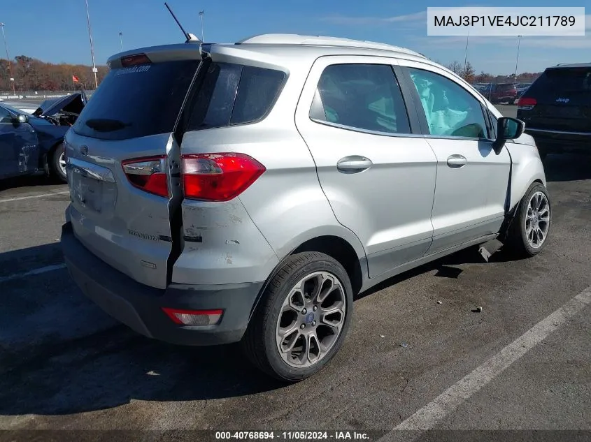 2018 Ford Ecosport Titanium VIN: MAJ3P1VE4JC211789 Lot: 40768694