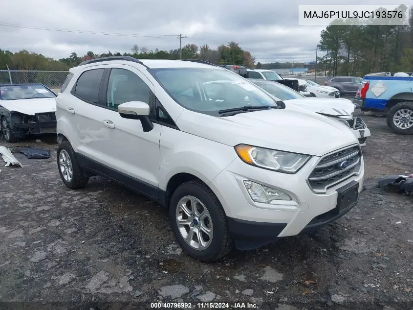 2018 Ford Ecosport Se VIN: MAJ6P1UL9JC193576 Lot: 40796992