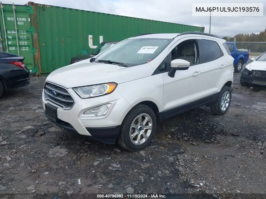 2018 Ford Ecosport Se VIN: MAJ6P1UL9JC193576 Lot: 40796992