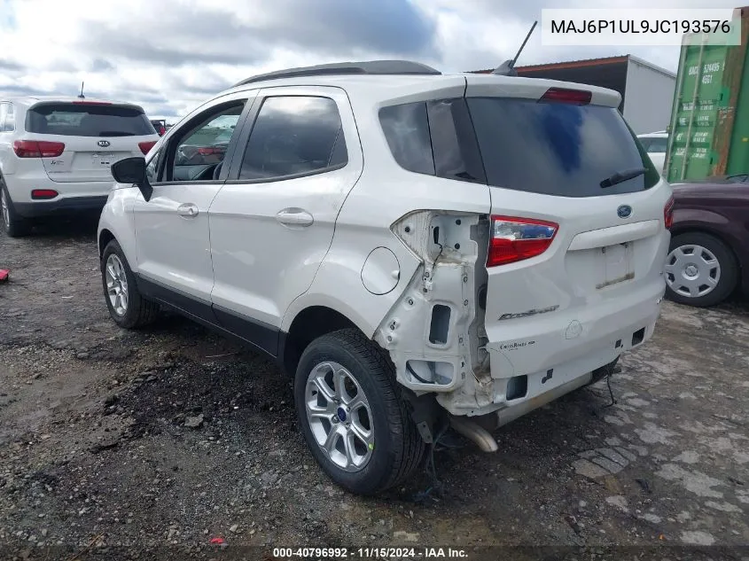 2018 Ford Ecosport Se VIN: MAJ6P1UL9JC193576 Lot: 40796992