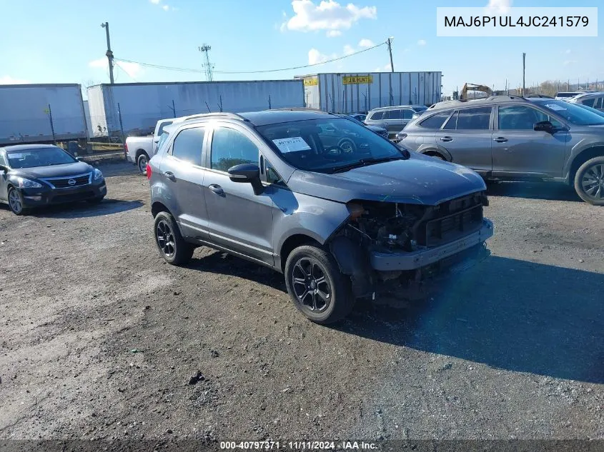 2018 Ford Ecosport Se VIN: MAJ6P1UL4JC241579 Lot: 40797371