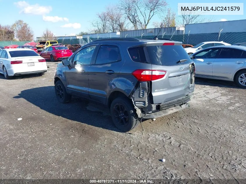 2018 Ford Ecosport Se VIN: MAJ6P1UL4JC241579 Lot: 40797371