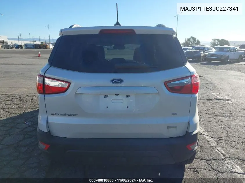 2018 Ford Ecosport Se VIN: MAJ3P1TE3JC227341 Lot: 40810663