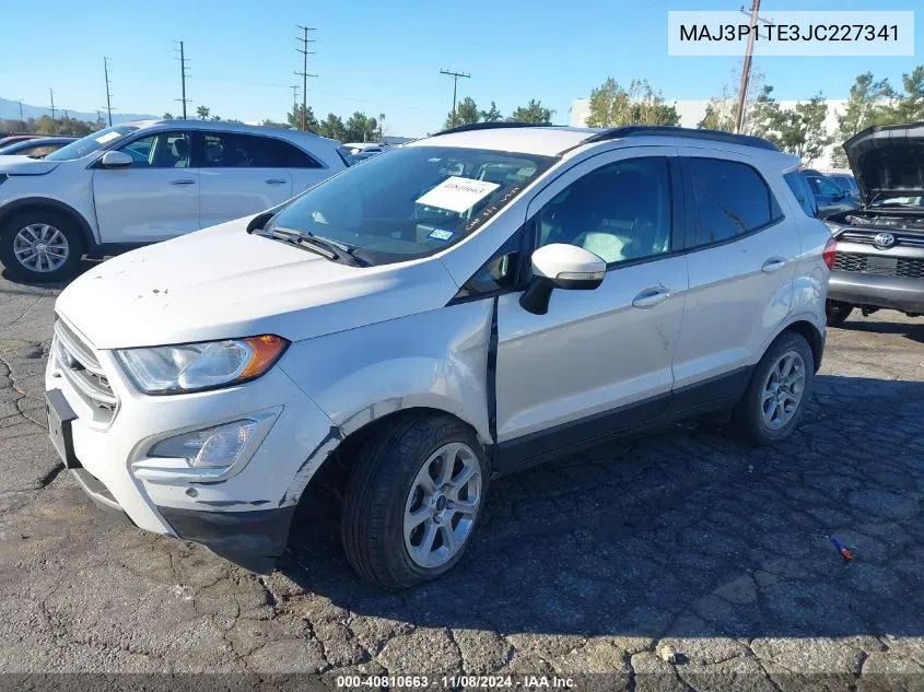 2018 Ford Ecosport Se VIN: MAJ3P1TE3JC227341 Lot: 40810663