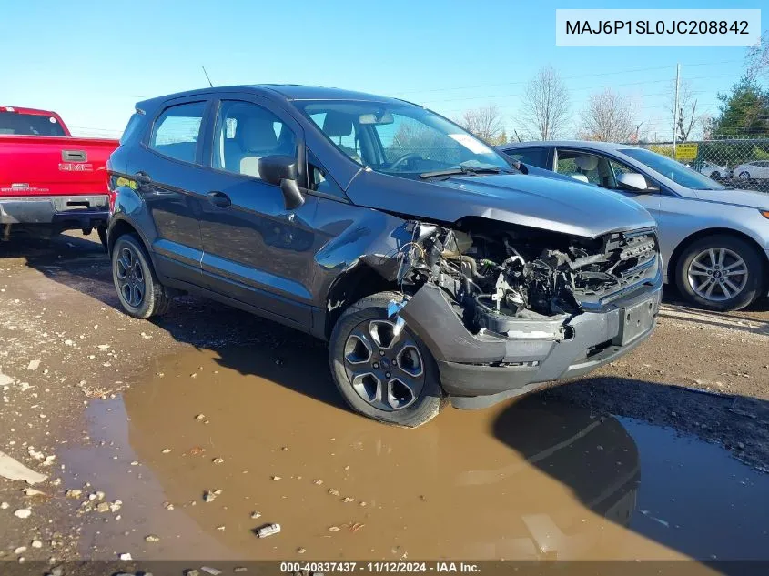 2018 Ford Ecosport S VIN: MAJ6P1SL0JC208842 Lot: 40837437