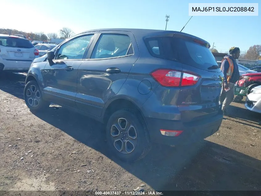 2018 Ford Ecosport S VIN: MAJ6P1SL0JC208842 Lot: 40837437