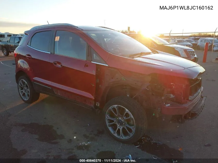 2018 Ford Ecosport Titanium VIN: MAJ6P1WL8JC160162 Lot: 40840370