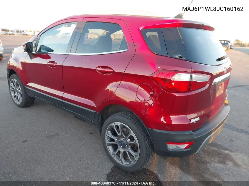 2018 Ford Ecosport Titanium VIN: MAJ6P1WL8JC160162 Lot: 40840370