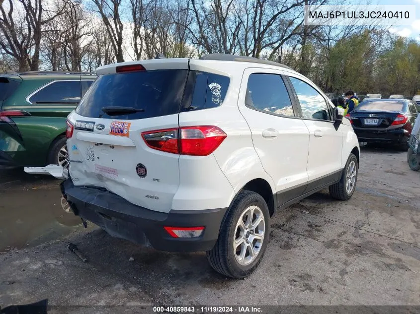 2018 Ford Ecosport Se VIN: MAJ6P1UL3JC240410 Lot: 40859843