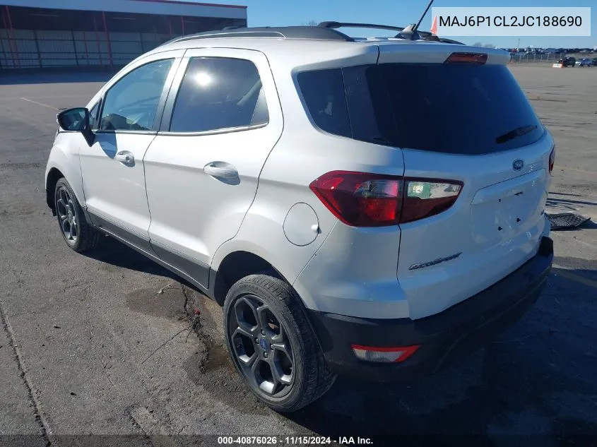 2018 Ford Ecosport Ses VIN: MAJ6P1CL2JC188690 Lot: 40876026