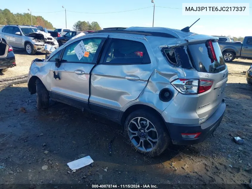 2018 Ford Ecosport Se VIN: MAJ3P1TE6JC217337 Lot: 40878744